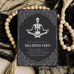 Zen Skeleton Halloween Party Invitation