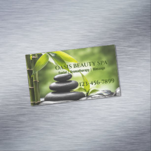 Zen SPA Beauty Salon Aromatherapy Massage Therapy Business Card Magnet