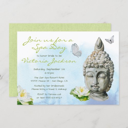 Zen Spa Bridal Shower invitation
