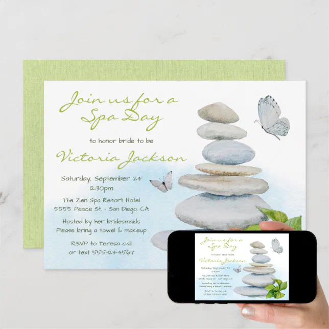 Zen Spa Bridal Shower invitation Zazzle