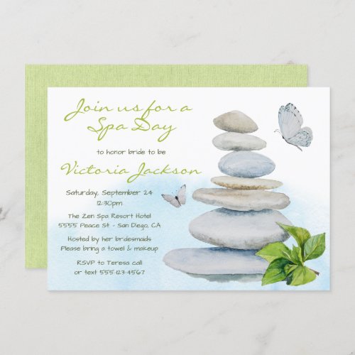 Zen Spa Bridal Shower invitation