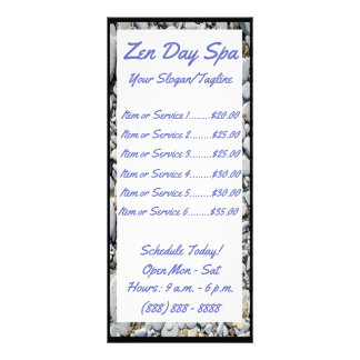 Zen Spa Resort Rack Card and Price List
