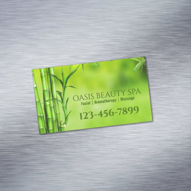 Zen SPA Salon Aromatherapy Massage Therapist Business Card Magnet (In Situ)