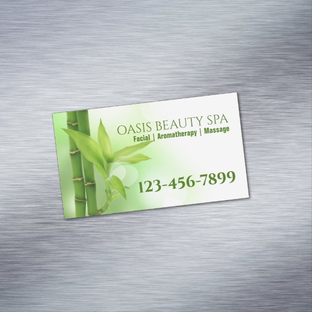 Zen SPA Salon Aromatherapy Massage Therapist Business Card Magnet (In Situ)