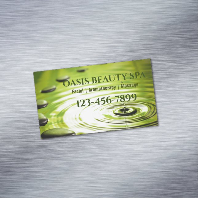 Zen SPA Wellness Meditation Aromatherapy Massage  Business Card Magnet (In Situ)