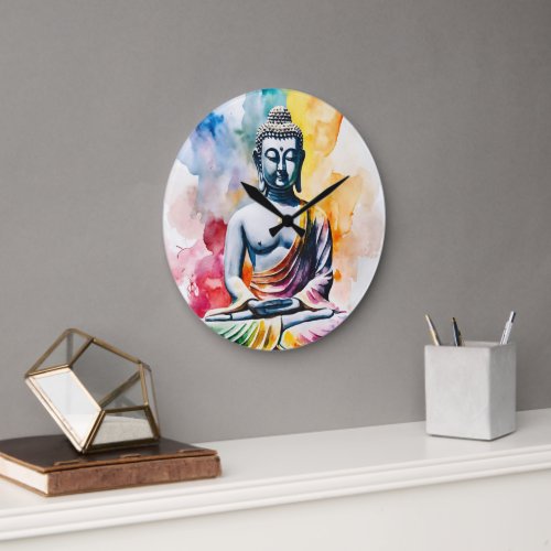 Zen Spectrum Colorful Buddha Wall Clock Large Clock