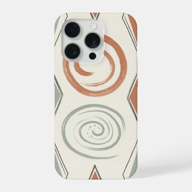 Zen Spiral Concentric Circle Geometric iPhone Case (Back)