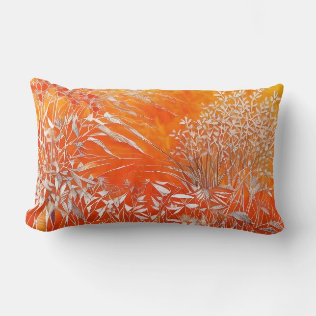 Zen Spirit Orange Lumbar Pillow (Front)