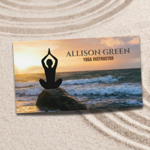 Zen Spiritual Wellness Meditation Yoga Instructor Business Card