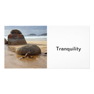 Zen Stacked Boulders on Beach Card