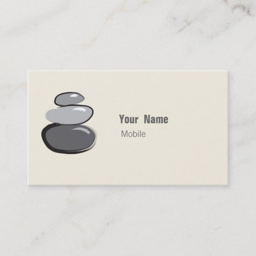 Zen Stacked Stone Sketch Business Card