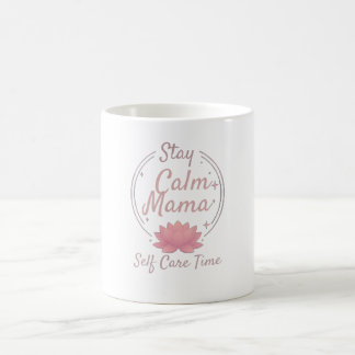 Zen Stay Calm Mama Gold Lotus Art Coffee Mug