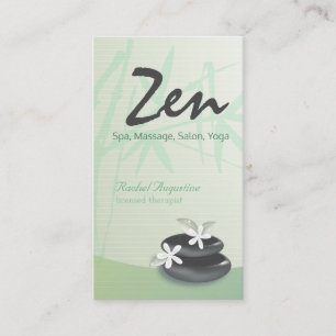 ZEN Stone Bamboo SPA Massage Therapist Appointment Card