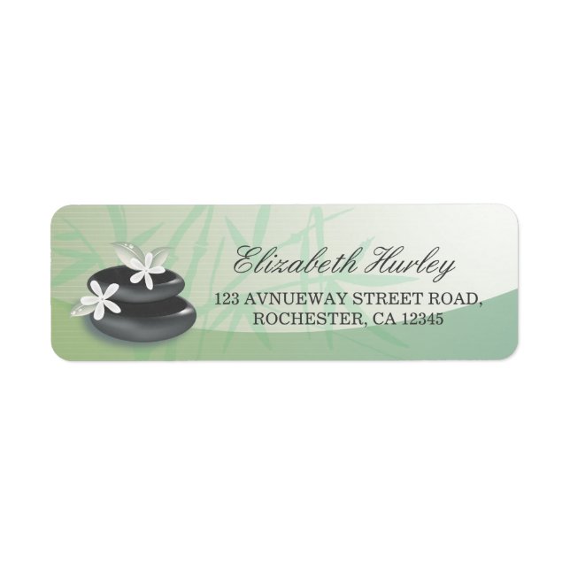 ZEN Stone Bamboo YOGA SPA Massage Therapy Salon Label (Front)