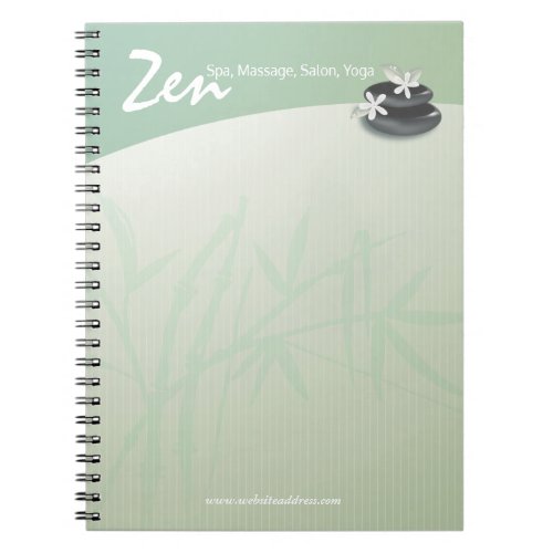 ZEN Stone Bamboo YOGA SPA Massage Therapy Salon Notebook