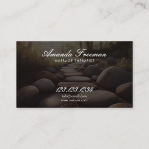 Zen Stone Path Massage Therapist Business Card