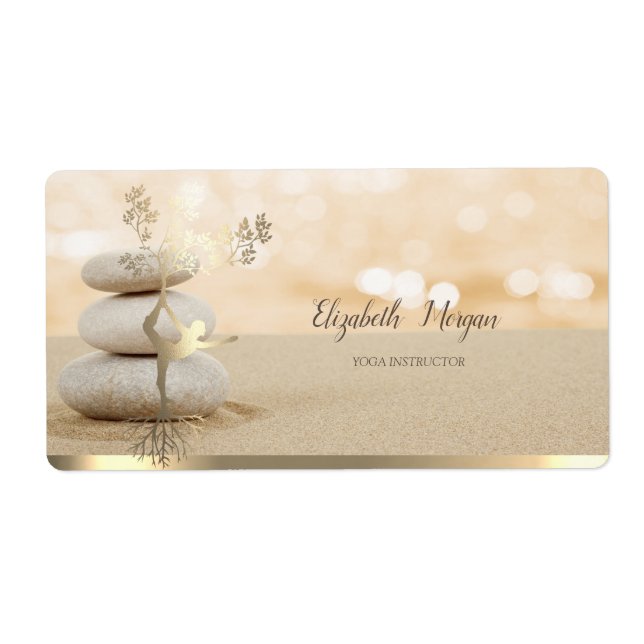 Zen Stone Sand Gold Tree Women Silhouette  Label (Front)