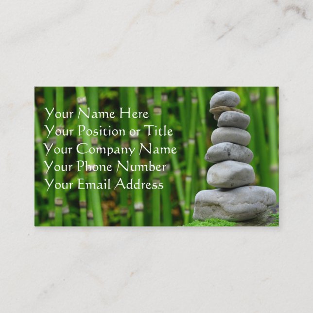 Zen Stones and Bamboo Business Card (Front)