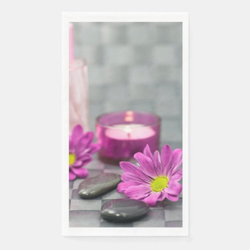 Zen Stones and Flowers Guest Towel Paper Napkin