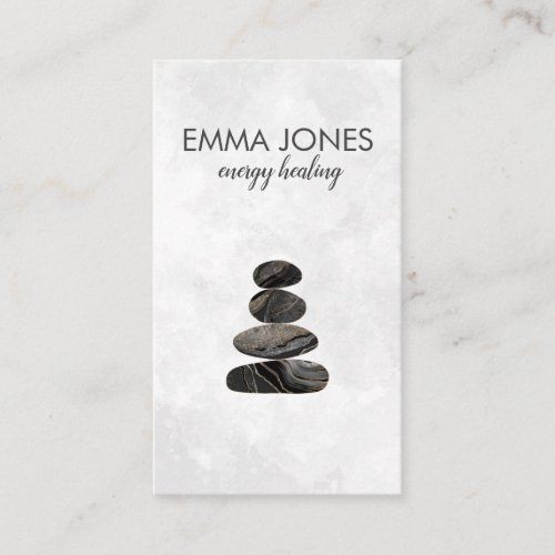 Zen Stones Black Marble and gold _ Minimal Business Card