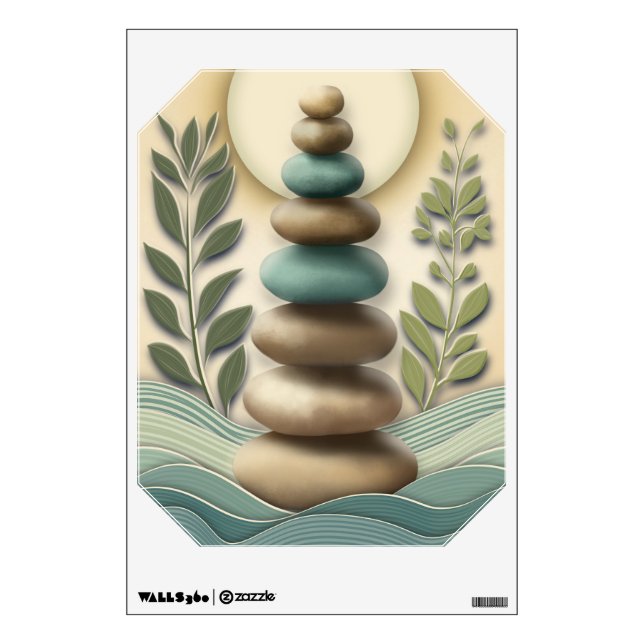 Zen Stones Feng Shui Wall Decal – Nature Design (Front)