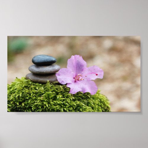 Zen StonesFlowerLandscape  Poster