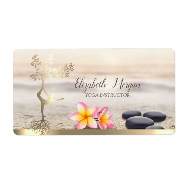 Zen Stones,Flowers,Gold Tree Women Silhouette  Label (Front)