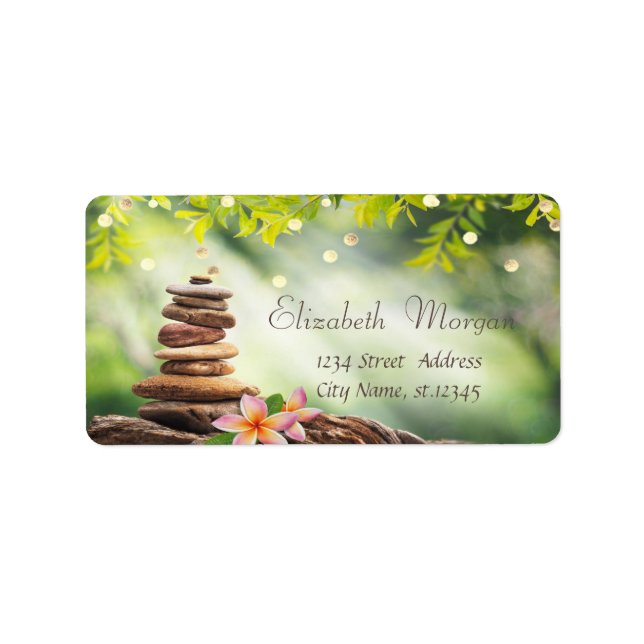 Zen Stones,Gold Foil Confetti,Landscape Label (Front)