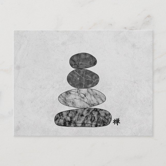 Zen Stones Marble Holiday Postcard (Front)