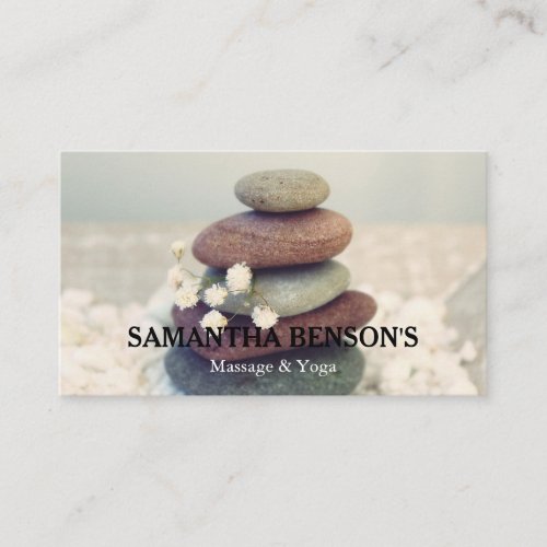 Zen Stones Massage Therapist Business Card