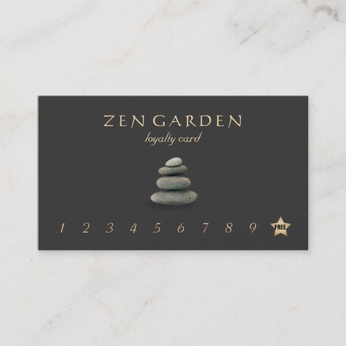 Zen Stones Massage Therapist Loyalty Punch Card Business Card Templates