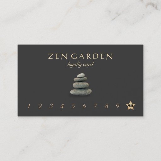 Customizable Zen Stones Massage Therapist Loyalty Punch Card Business Card Templates