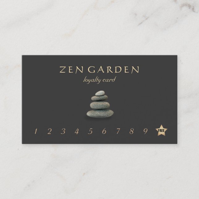 Zen Stones Massage Therapist Loyalty Punch Card (Front)
