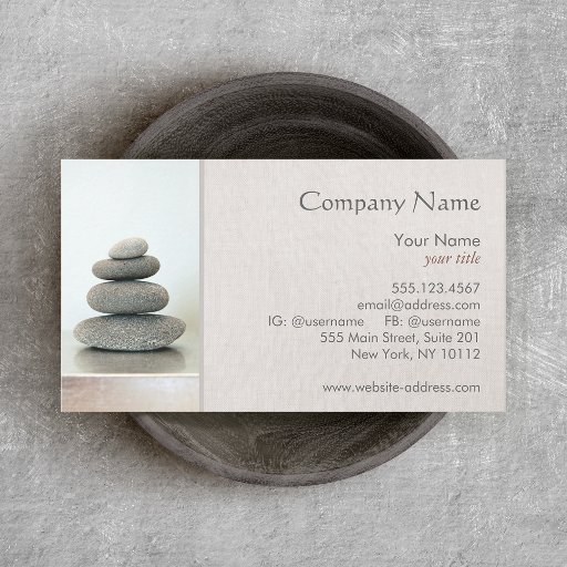 Customizable Stacked Zen Stones Business Card