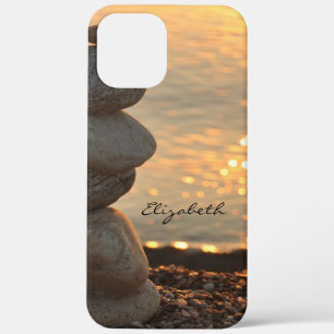 Zen Stones Ocean Sunset iPhone 12 Pro Max Case