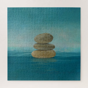 Zen Stones on water - Mixed Media Jigsaw Puzzle