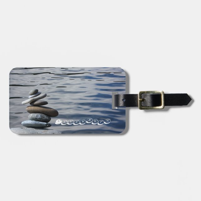Zen Stones, Sea Luggage Tag (Front Horizontal)