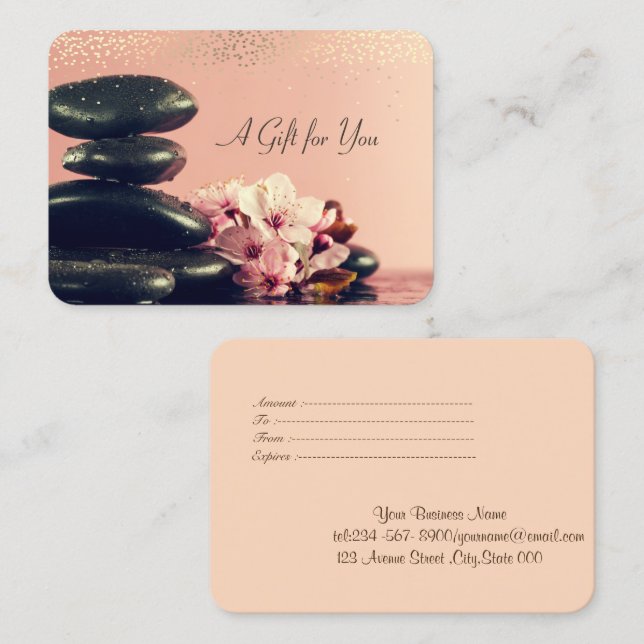 Zen Stones,Spa,Massage Discount Card (Front/Back)