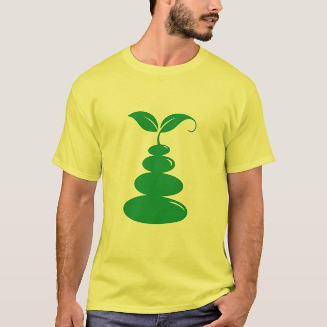 Zen Stones Sprout Minimalist Eco Growth T-Shirt (Front)