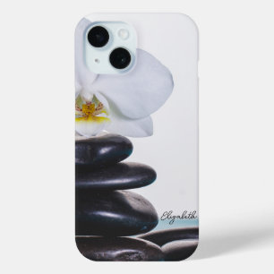 Zen Stones,White Orchid Meditation iPhone 15 Case