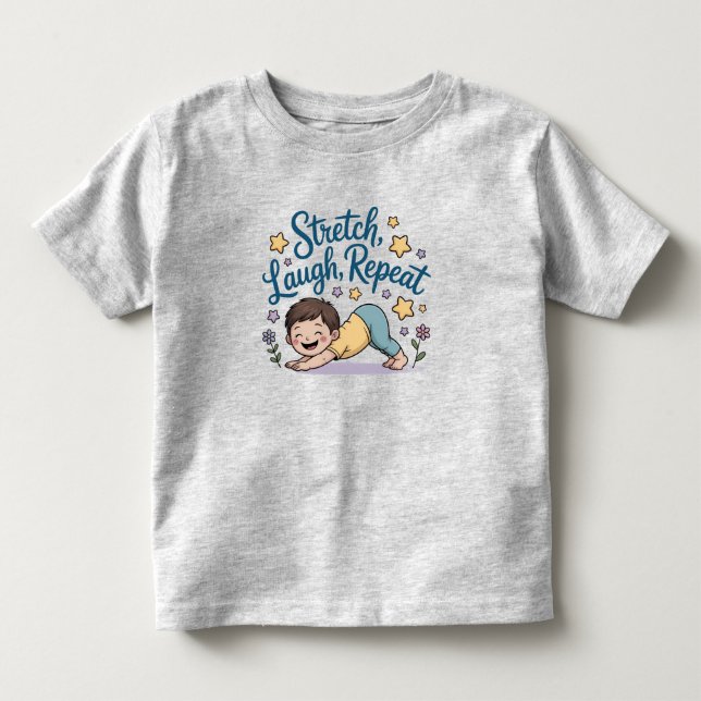 Zen Stretch laugh repeat yoga lover Toddler T-shirt (Front)