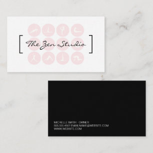 Zen Studio Meditation Yoga Poses Logo Appointment Card