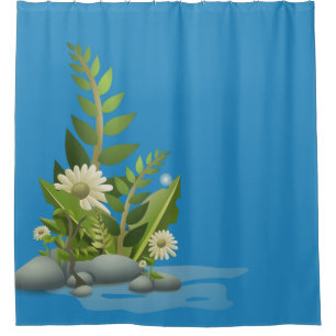 Zen Style Greenery Shower Curtain