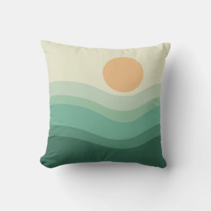 Zen Sun & Waves Throw Pillow