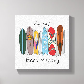 Zen Surf Board Meeting Canvas Print