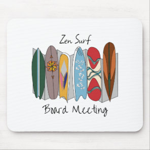 Zen Surf Board Meeting Mouse Pad