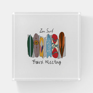 Zen Surf Board Meeting Paperweight
