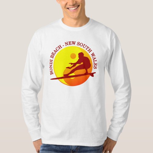 Zen Surfer Sunburst Bondi Beach T_Shirt