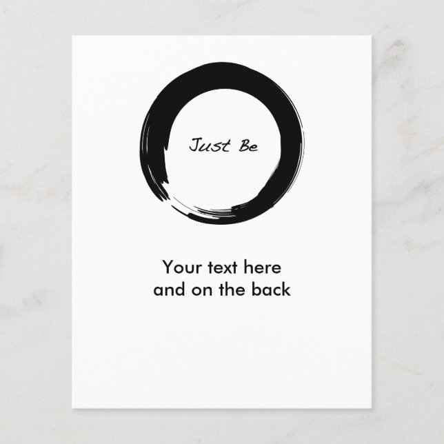 Zen Symbol with "Just Be" Flyer (Front)