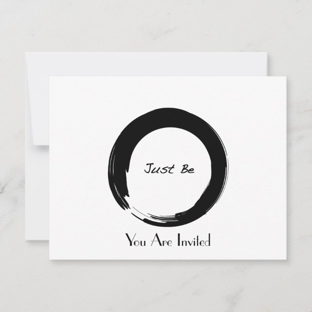 Zen Symbol with "Just Be" Invitation (Front)